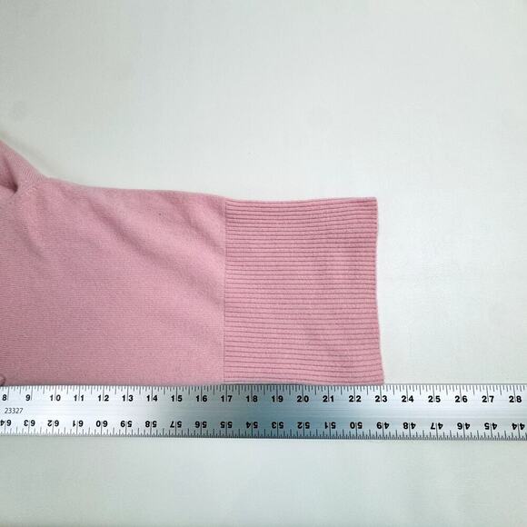 Halogen 100% Cashmere Long Sleeve V-Neck Knit Pullover Sweater Pink Women Large - Picture 7 of 8